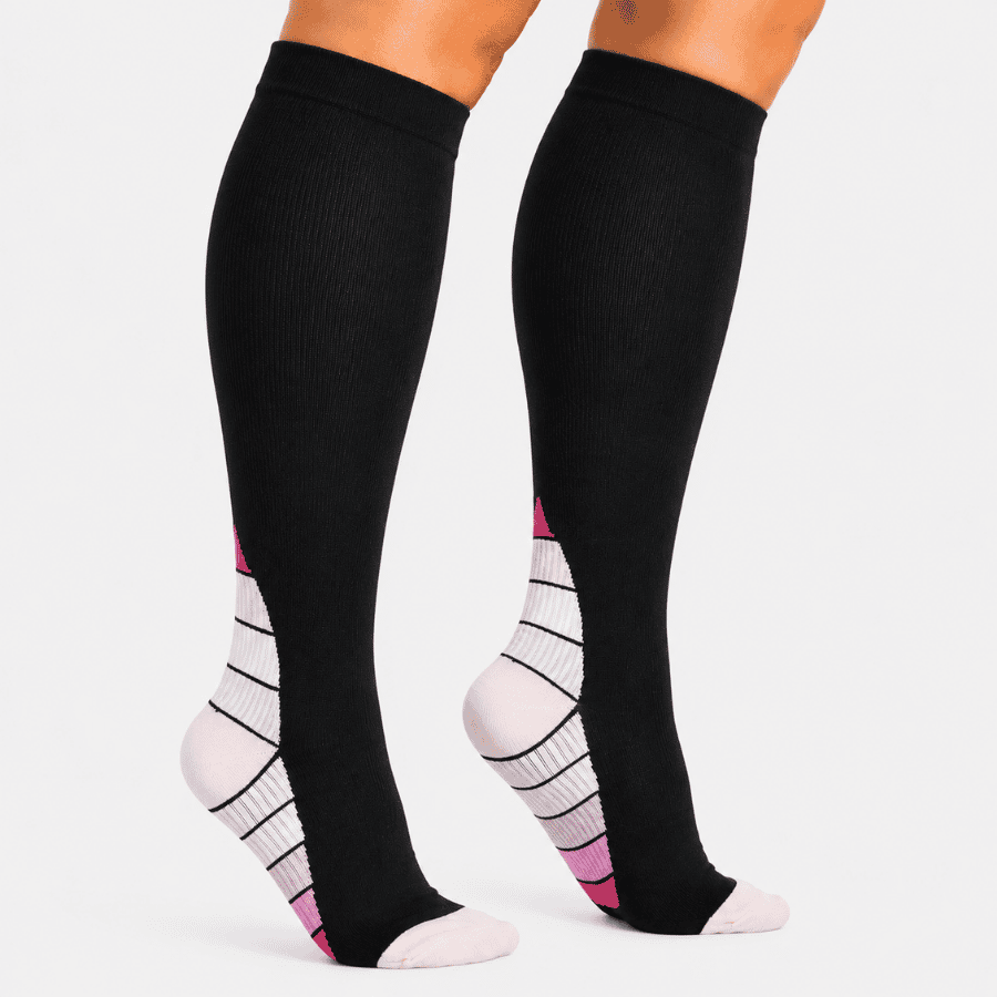 DSA18 Der sportliche Alleskönner "schwarz-rosa" DSA18X Kompressionsstrumpf – Bild 1